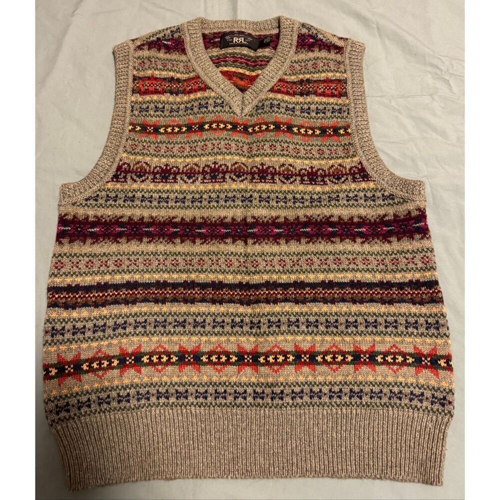 Ralph Lauren Size Medium Double RRL Fair Isle Sweater Vest Used
